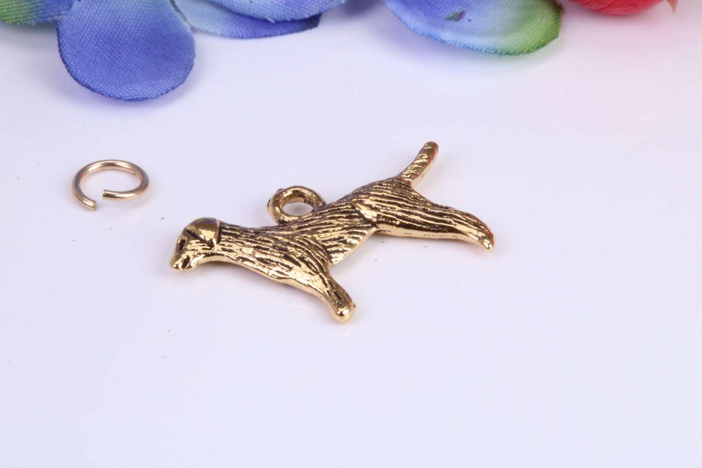 Pointer Dog Charm, Traditional Charm, Made from Solid Cast Yellow Gold, British Hallmarked
