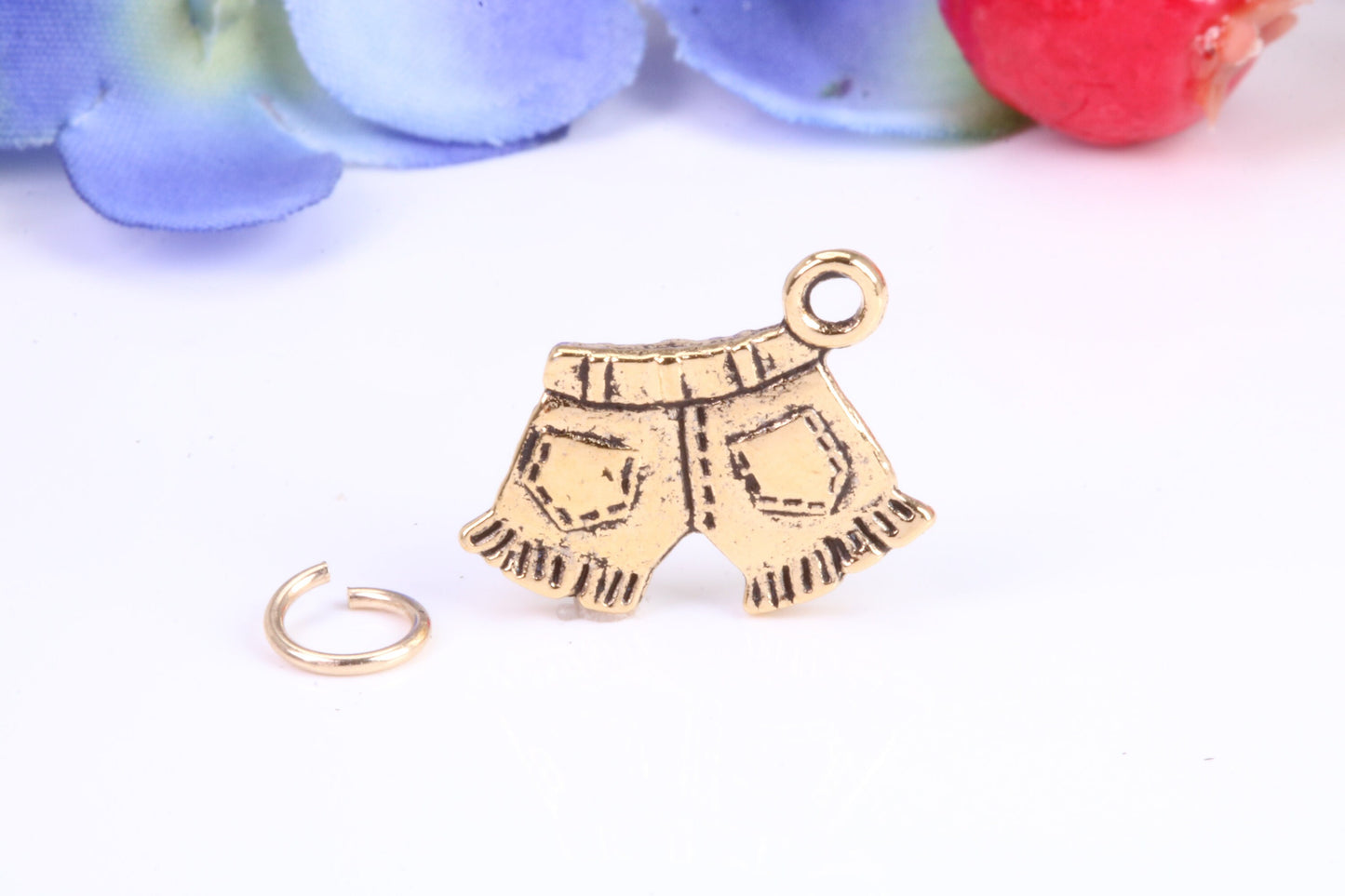Shorts Charm, Traditional Charm, Made from Solid Cast Yellow Gold, British Hallmarked