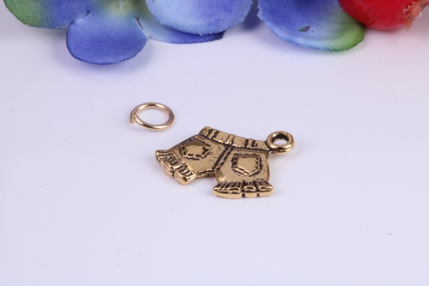Shorts Charm, Traditional Charm, Made from Solid Cast Yellow Gold, British Hallmarked