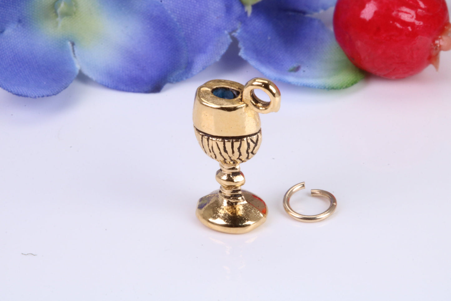 Wine Goblet Charm, Traditional Charm, Made from Solid Cast Yellow Gold, British Hallmarked