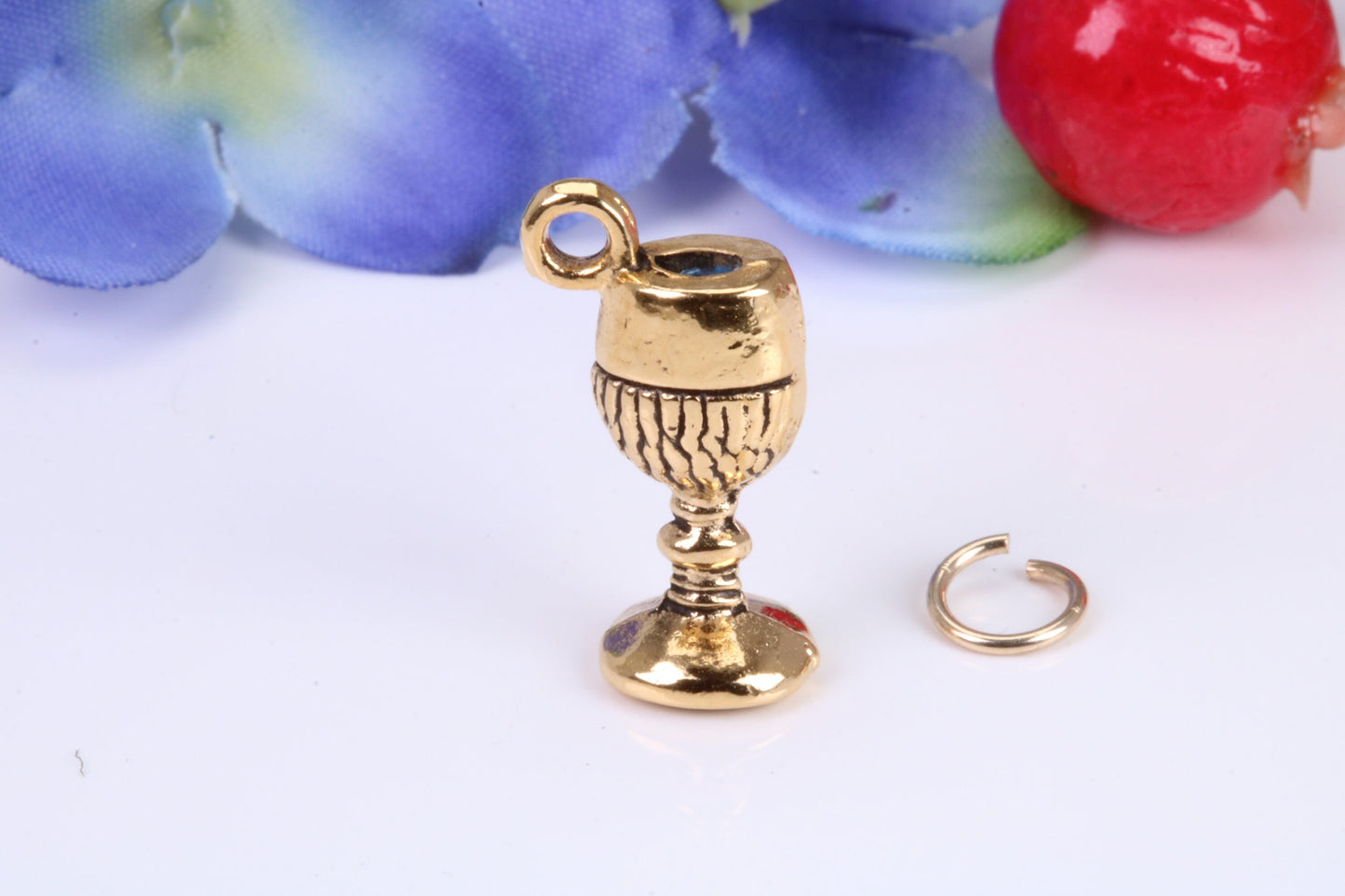 Wine Goblet Charm, Traditional Charm, Made from Solid Cast Yellow Gold, British Hallmarked