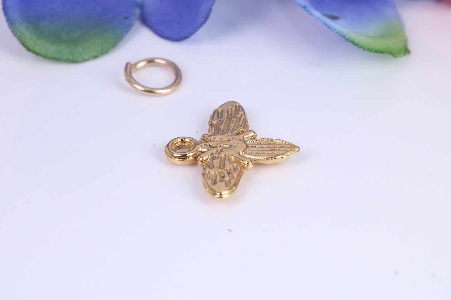 Bumble Bee Charm, Traditional Charm, Made from Solid Cast Yellow Gold, British Hallmarked
