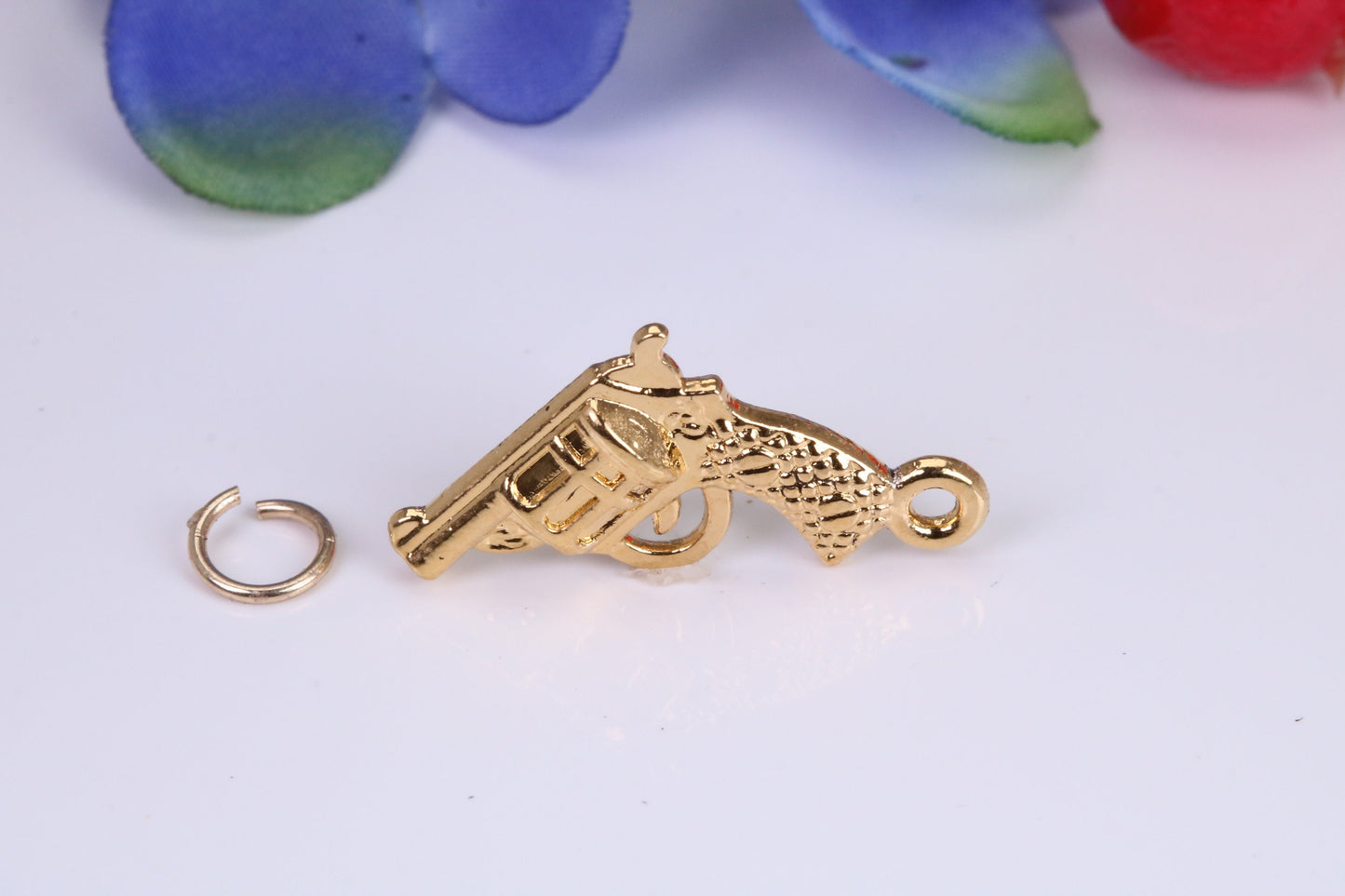 Revolver Charm, Traditional Charm, Made from Solid Cast Yellow Gold, British Hallmarked