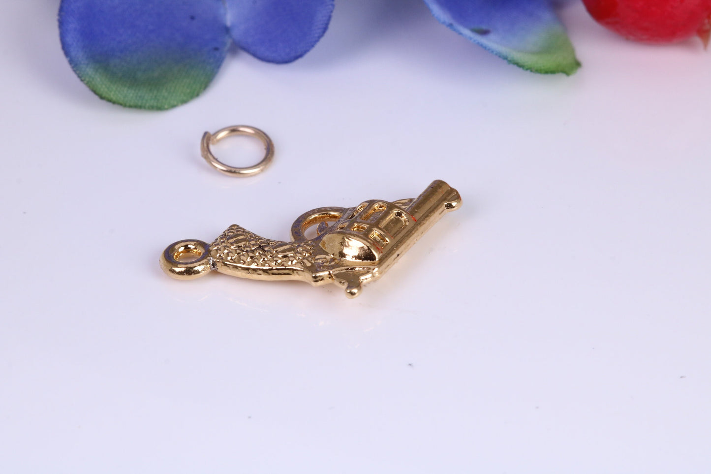 Revolver Charm, Traditional Charm, Made from Solid Cast Yellow Gold, British Hallmarked