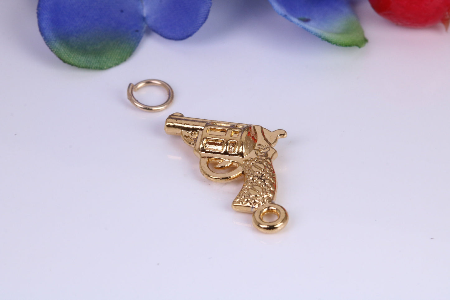 Revolver Charm, Traditional Charm, Made from Solid Cast Yellow Gold, British Hallmarked