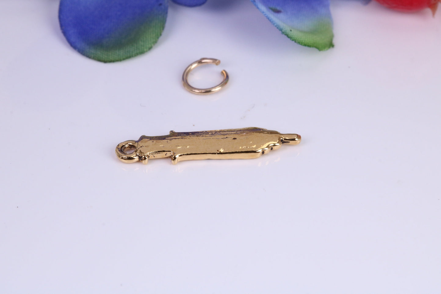 Syringe Charm, Traditional Charm, Made from Solid Cast Yellow Gold, British Hallmarked