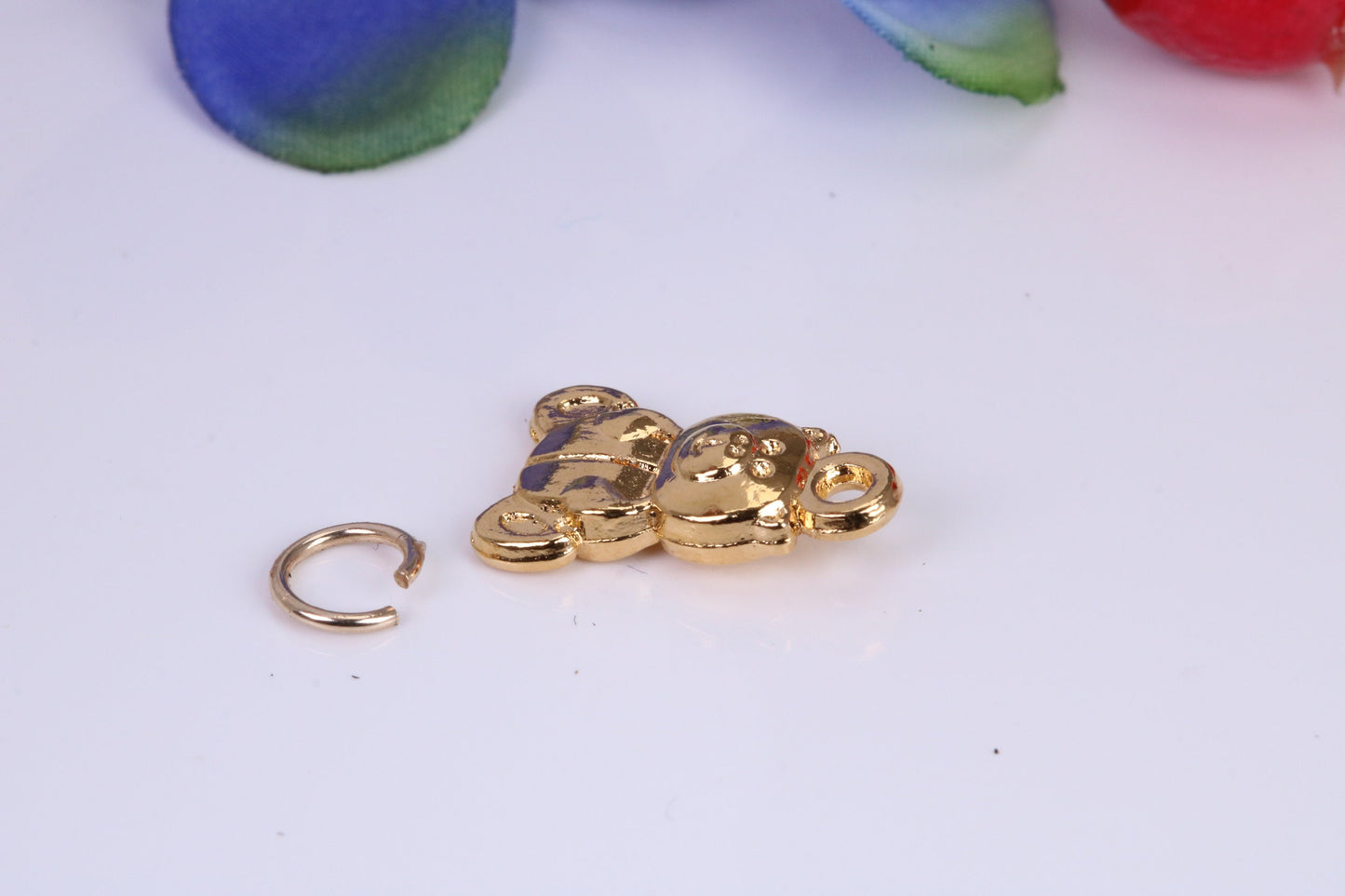 Teddy Bear Charm, Traditional Charm, Made from Solid Cast Yellow Gold, British Hallmarked