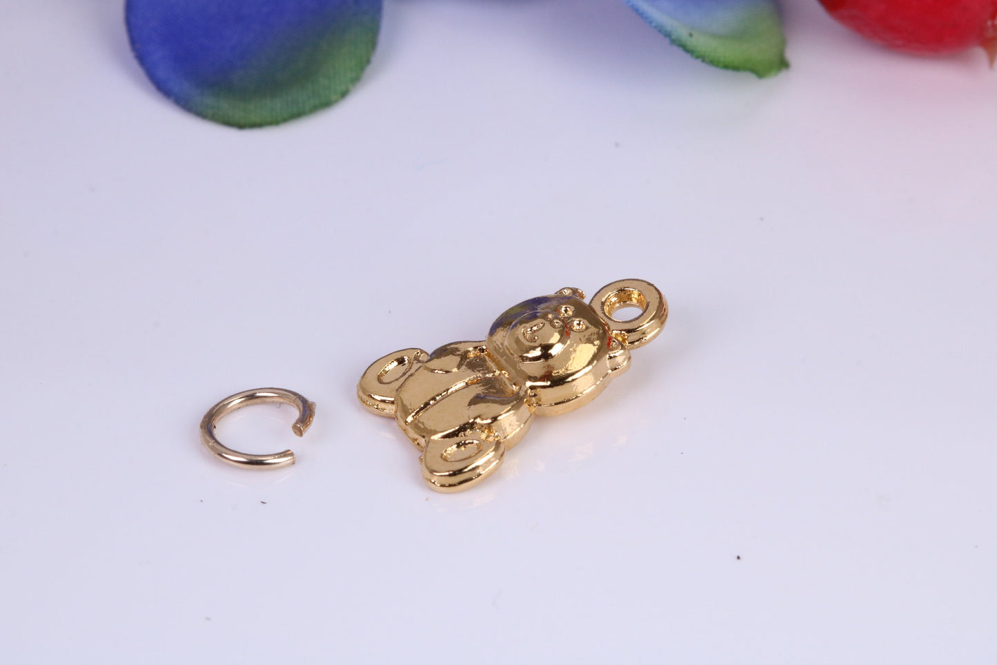 Teddy Bear Charm, Traditional Charm, Made from Solid Cast Yellow Gold, British Hallmarked