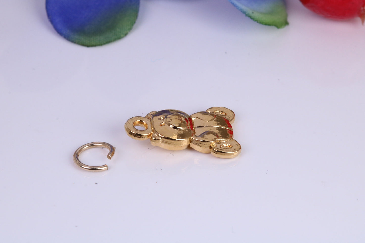 Teddy Bear Charm, Traditional Charm, Made from Solid Cast Yellow Gold, British Hallmarked