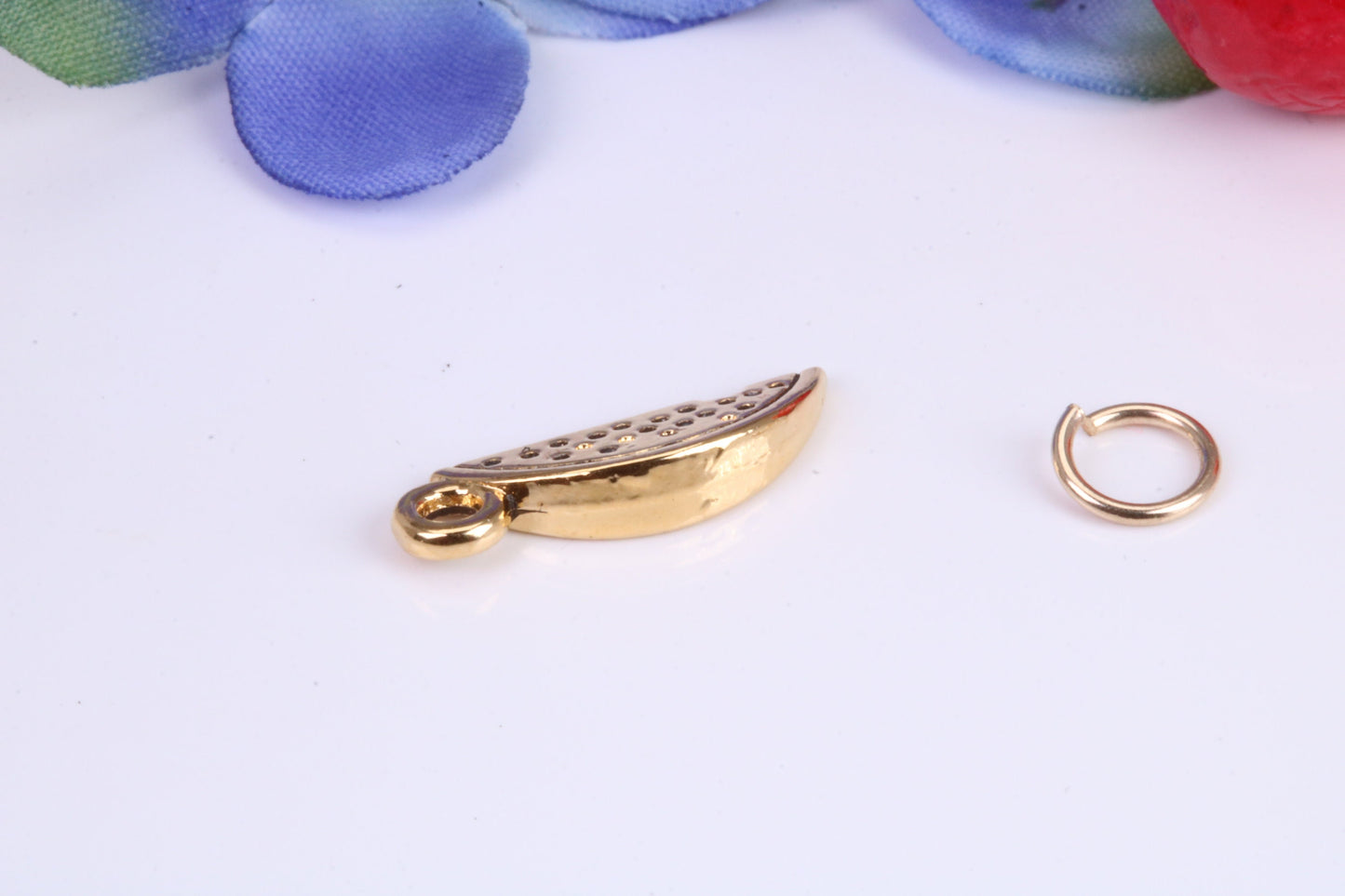 Slice of Melon Charm, Traditional Charm, Made from Solid Cast Yellow Gold, British Hallmarked