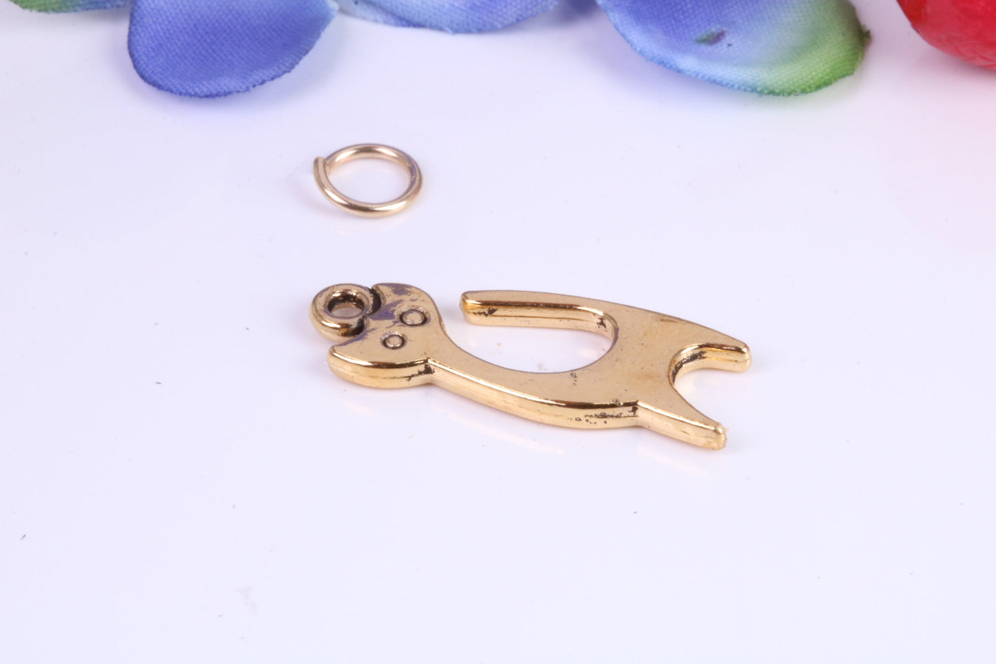 Cat Charm, Traditional Charm, Made from Solid Cast Yellow Gold, British Hallmarked