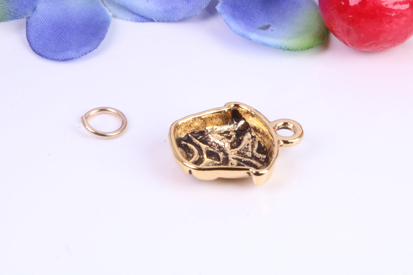 Bull Dog Charm, Traditional Charm, Made from Solid Cast Yellow Gold, British Hallmarked