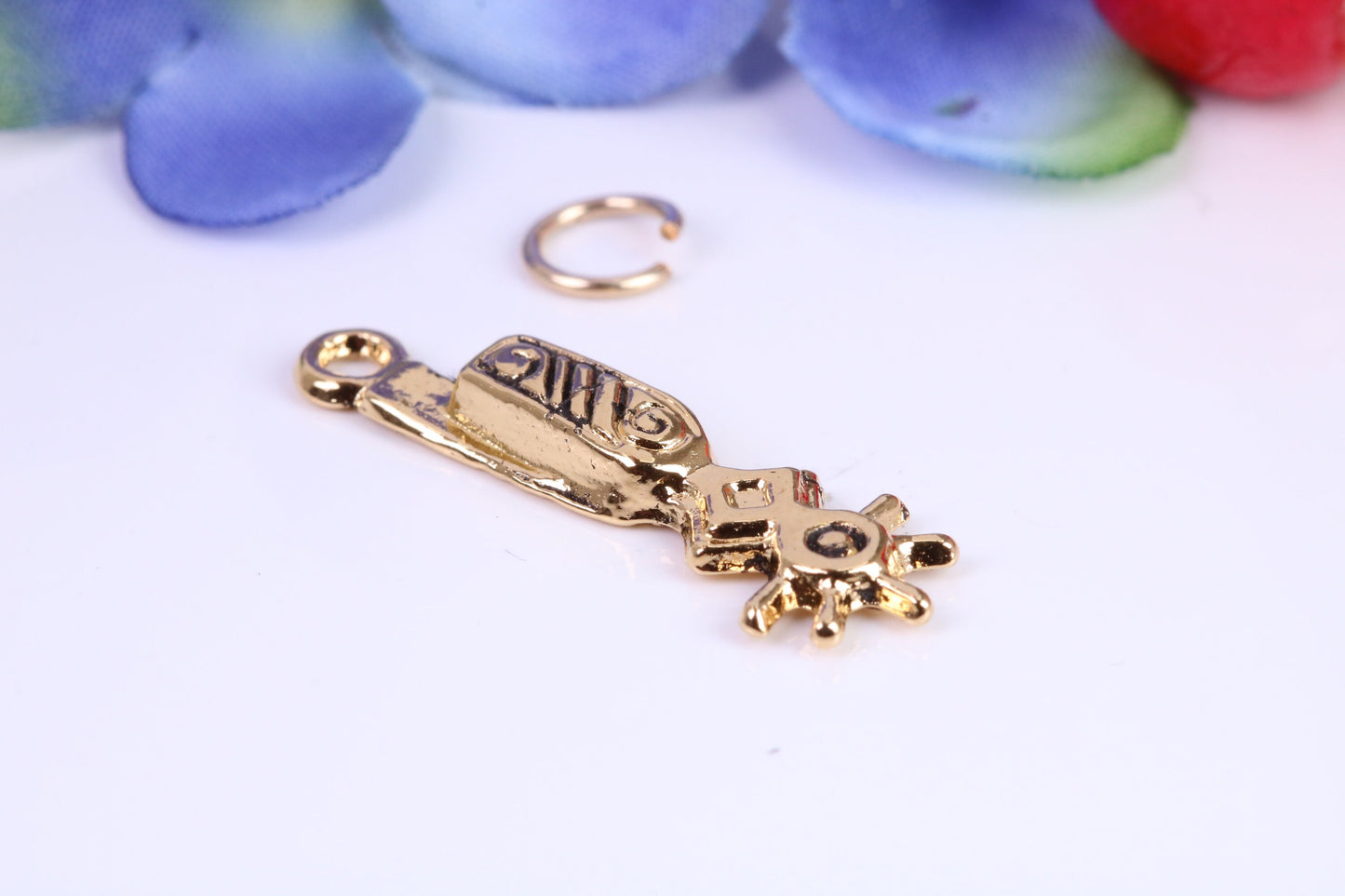 Food Whisk Charm, Traditional Charm, Made from Solid Cast Yellow Gold, British Hallmarked