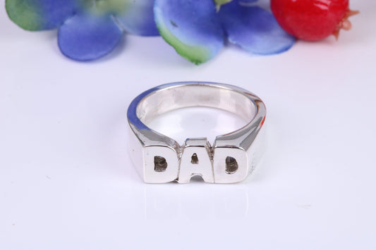 Chunky Dad ring, made from solid cast silver, British hallmarked