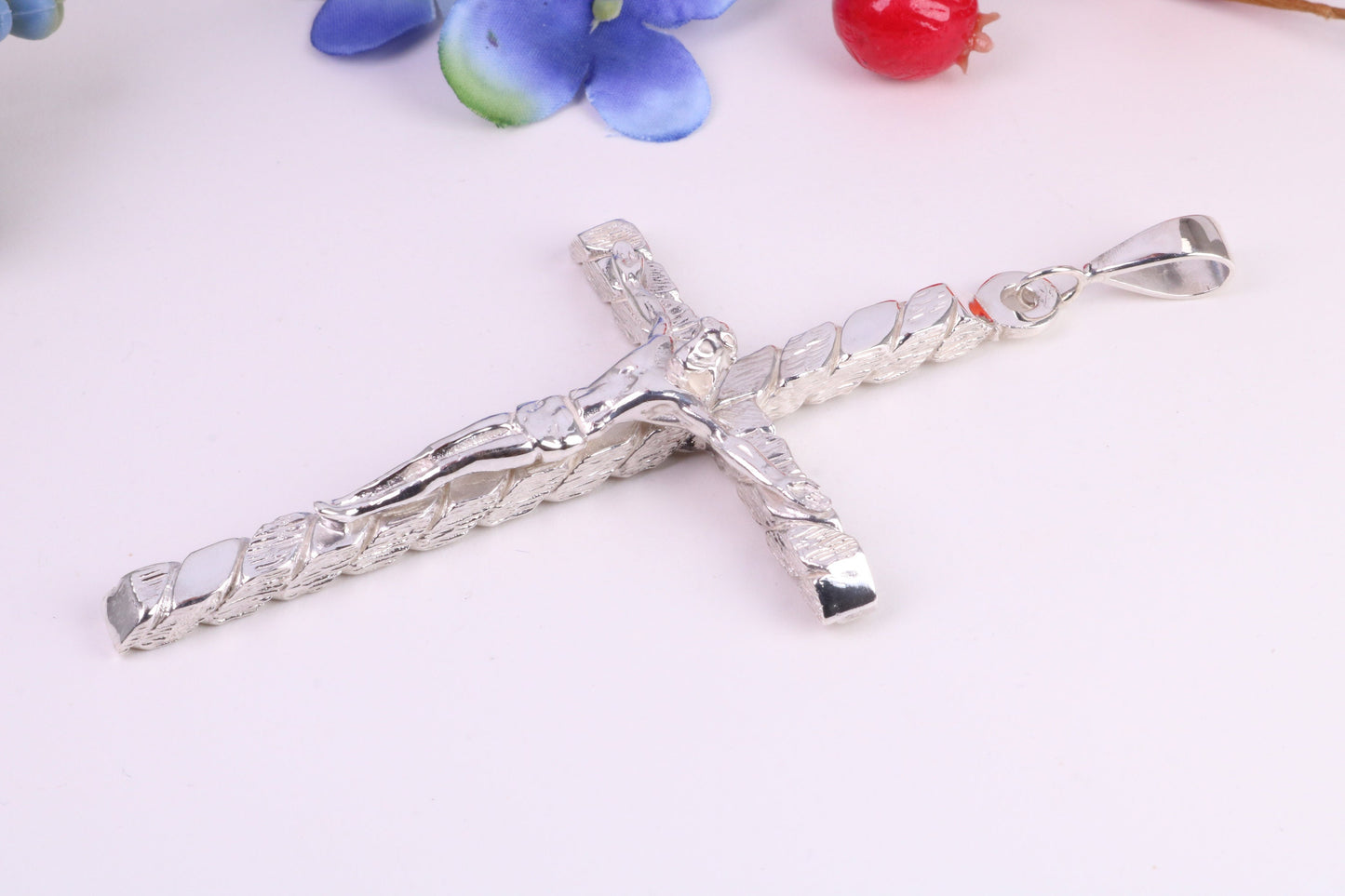 90 mm Long, Very Large Crucifix, Made From Solid Cast Silver, British Hallmarked