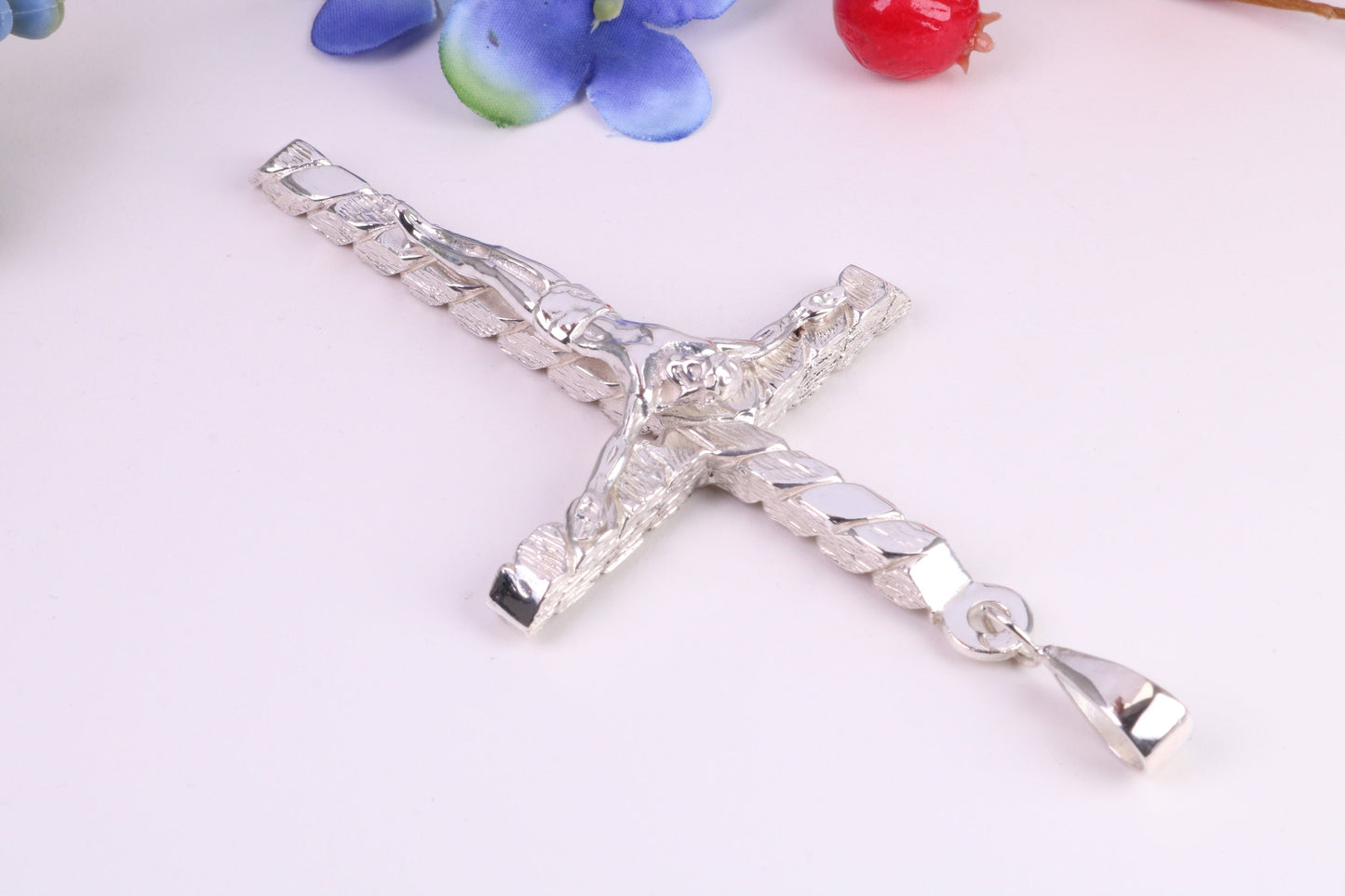 90 mm Long, Very Large Crucifix, Made From Solid Cast Silver, British Hallmarked