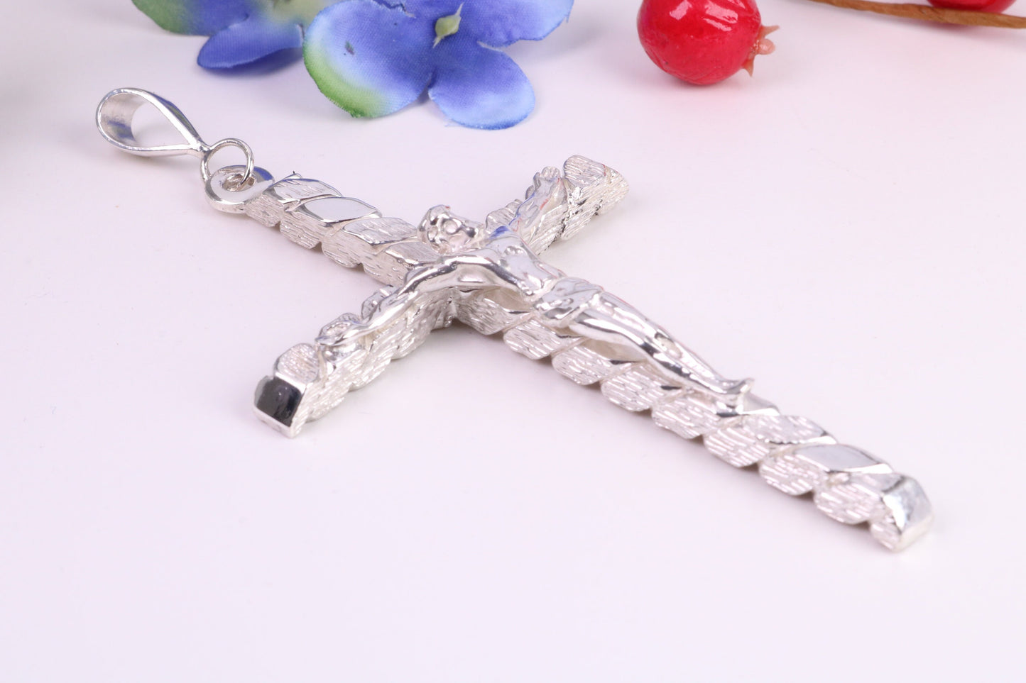 90 mm Long, Very Large Crucifix, Made From Solid Cast Silver, British Hallmarked