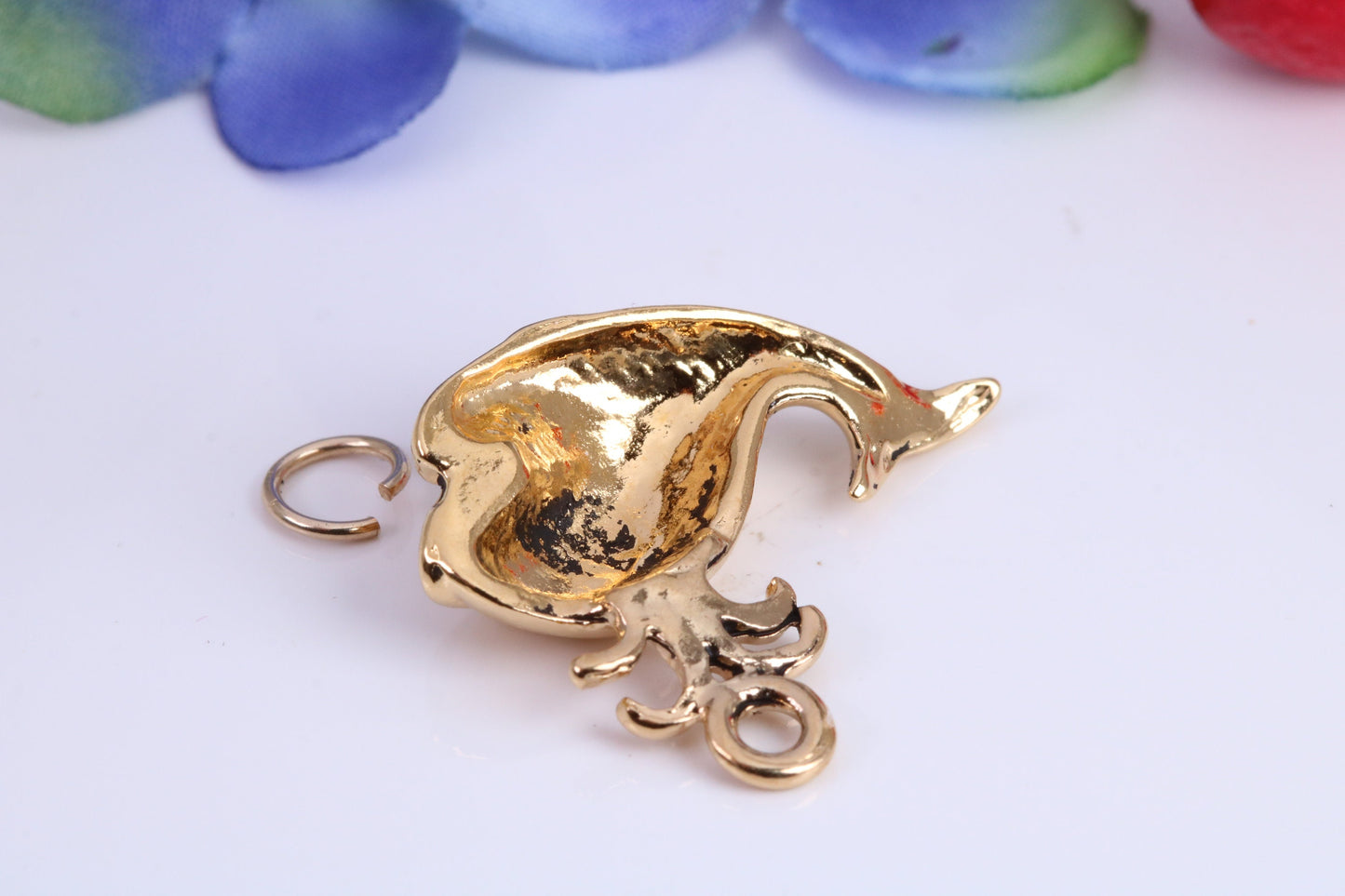 Whale Charm, Traditional Charm, Made from Solid Cast Yellow Gold, British Hallmarked