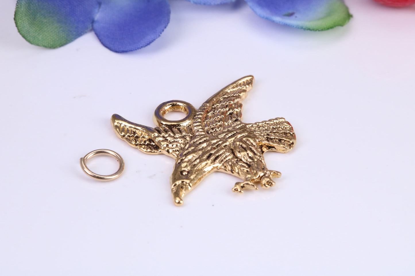 Eagle Charm, Traditional Charm, Made from Solid Cast Yellow Gold, British Hallmarked