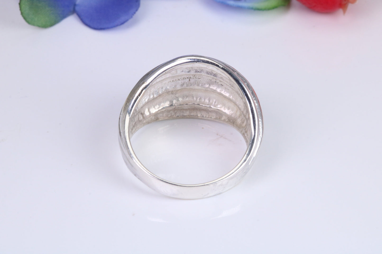 Abstract ring, made from solid cast silver