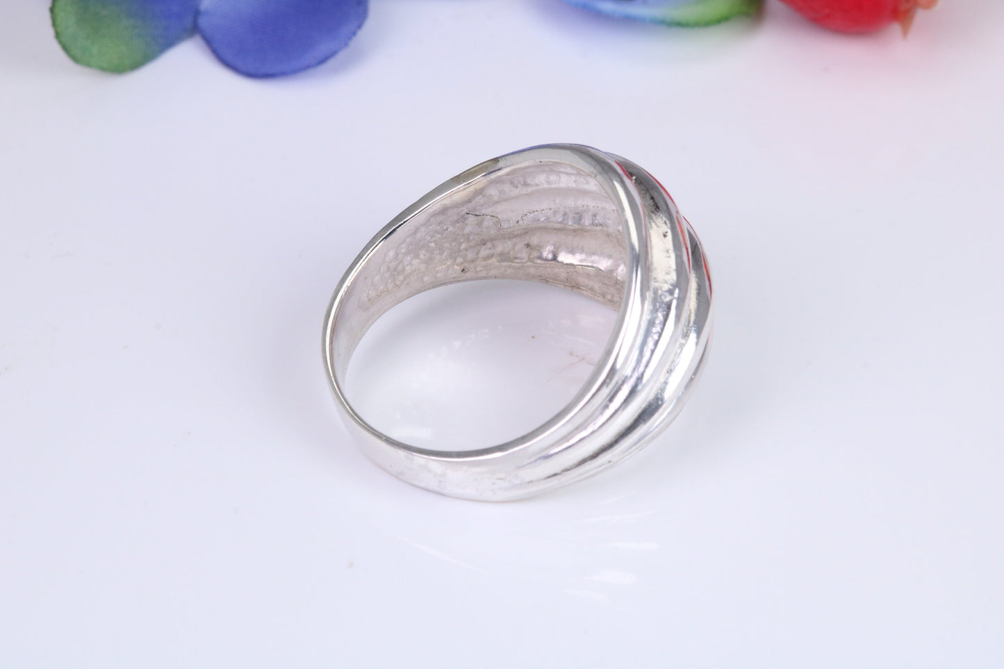 Abstract ring, made from solid cast silver