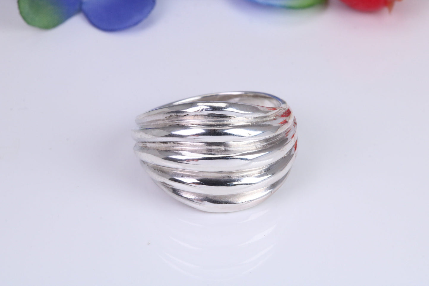 Abstract ring, made from solid cast silver
