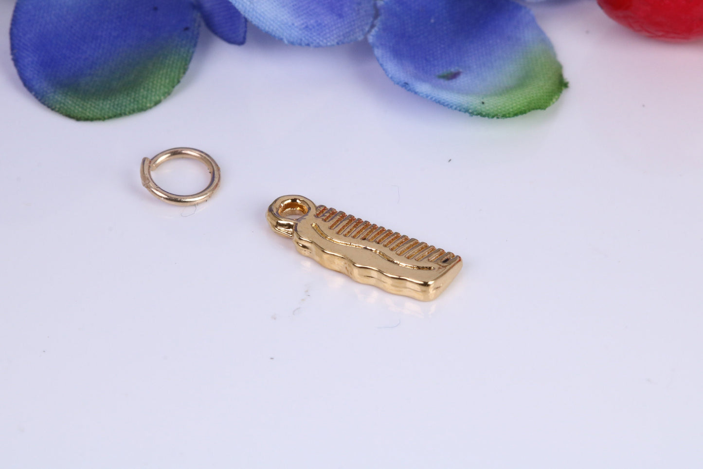 Hair Comb Charm, Traditional Charm, Made from Solid Cast Yellow Gold, British Hallmarked