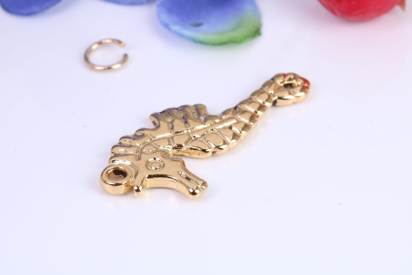Seahorse Charm, Traditional Charm, Made from Solid Cast Yellow Gold, British Hallmarked
