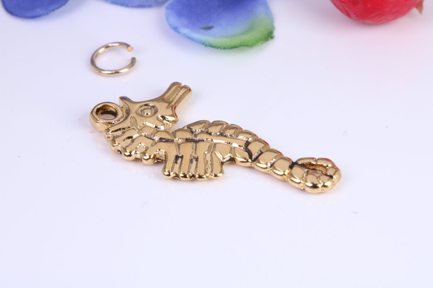 Seahorse Charm, Traditional Charm, Made from Solid Cast Yellow Gold, British Hallmarked