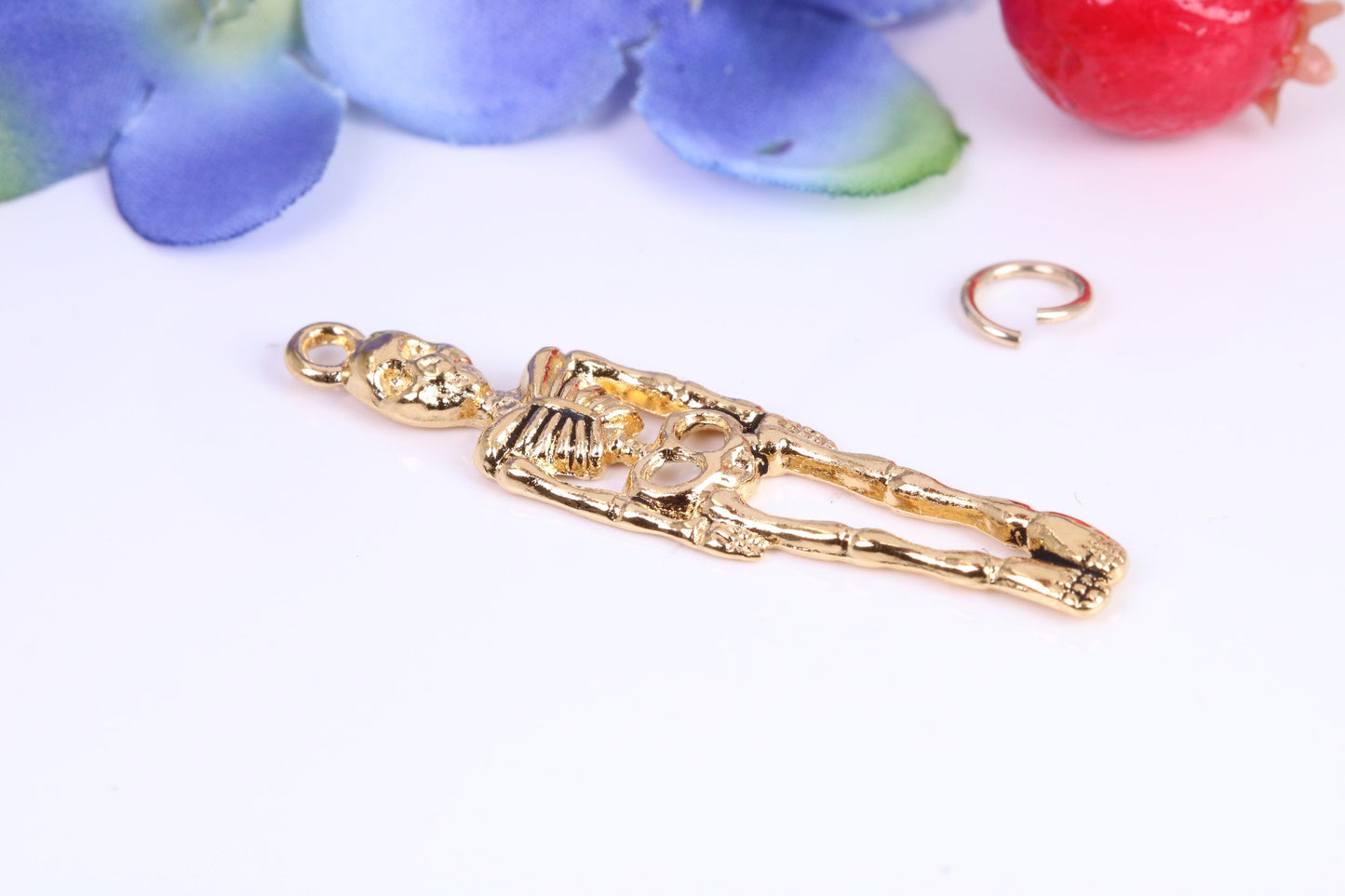 Skeleton Charm, Traditional Charm, Made from Solid Cast Yellow Gold, British Hallmarked