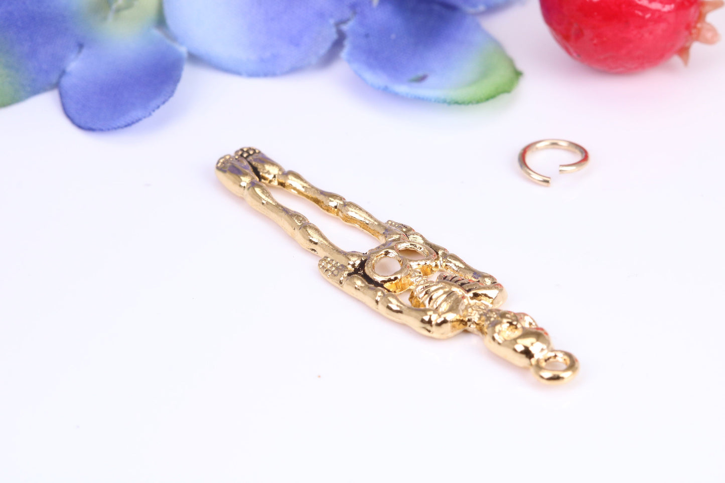 Skeleton Charm, Traditional Charm, Made from Solid Cast Yellow Gold, British Hallmarked