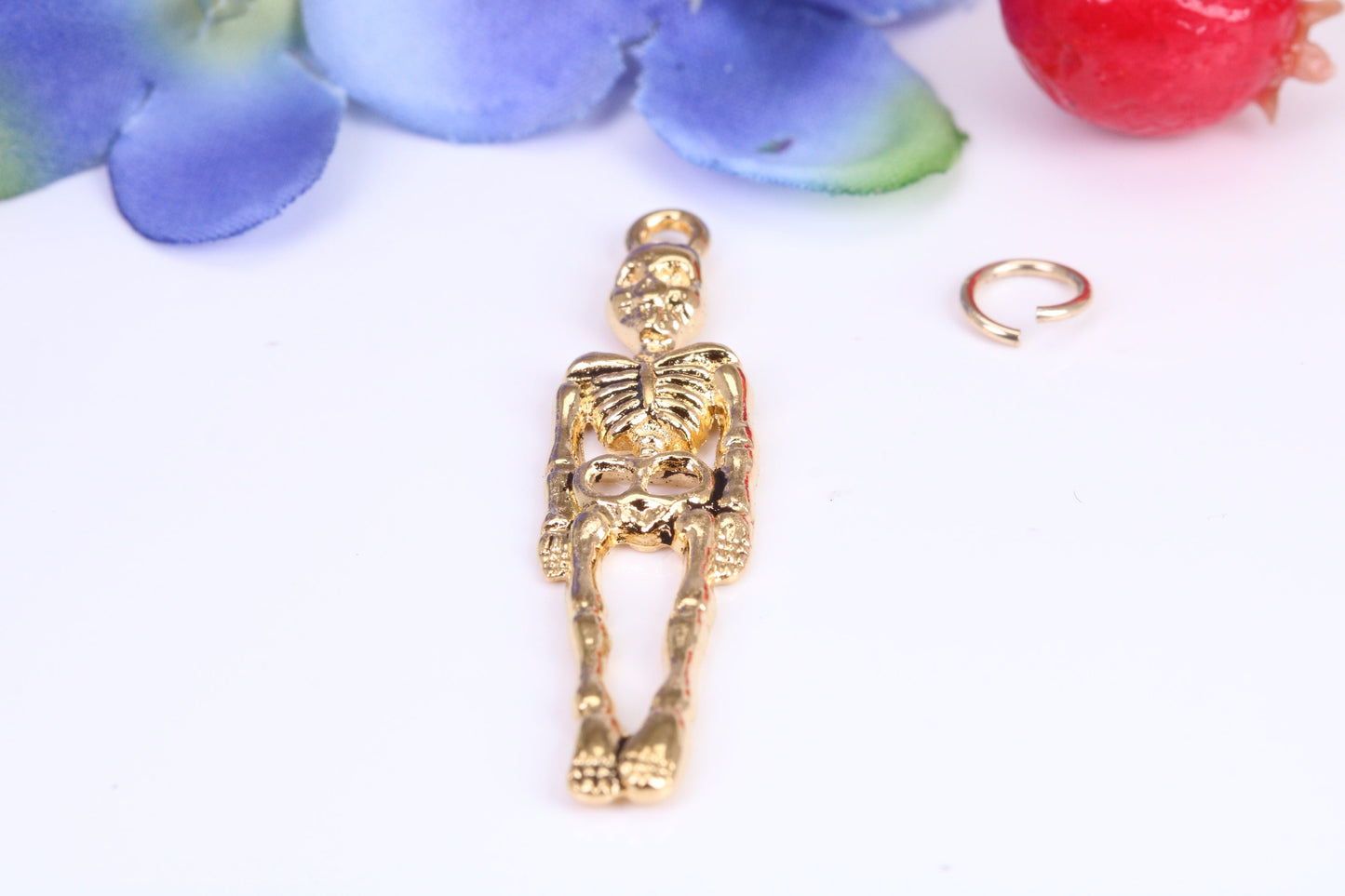 Skeleton Charm, Traditional Charm, Made from Solid Cast Yellow Gold, British Hallmarked