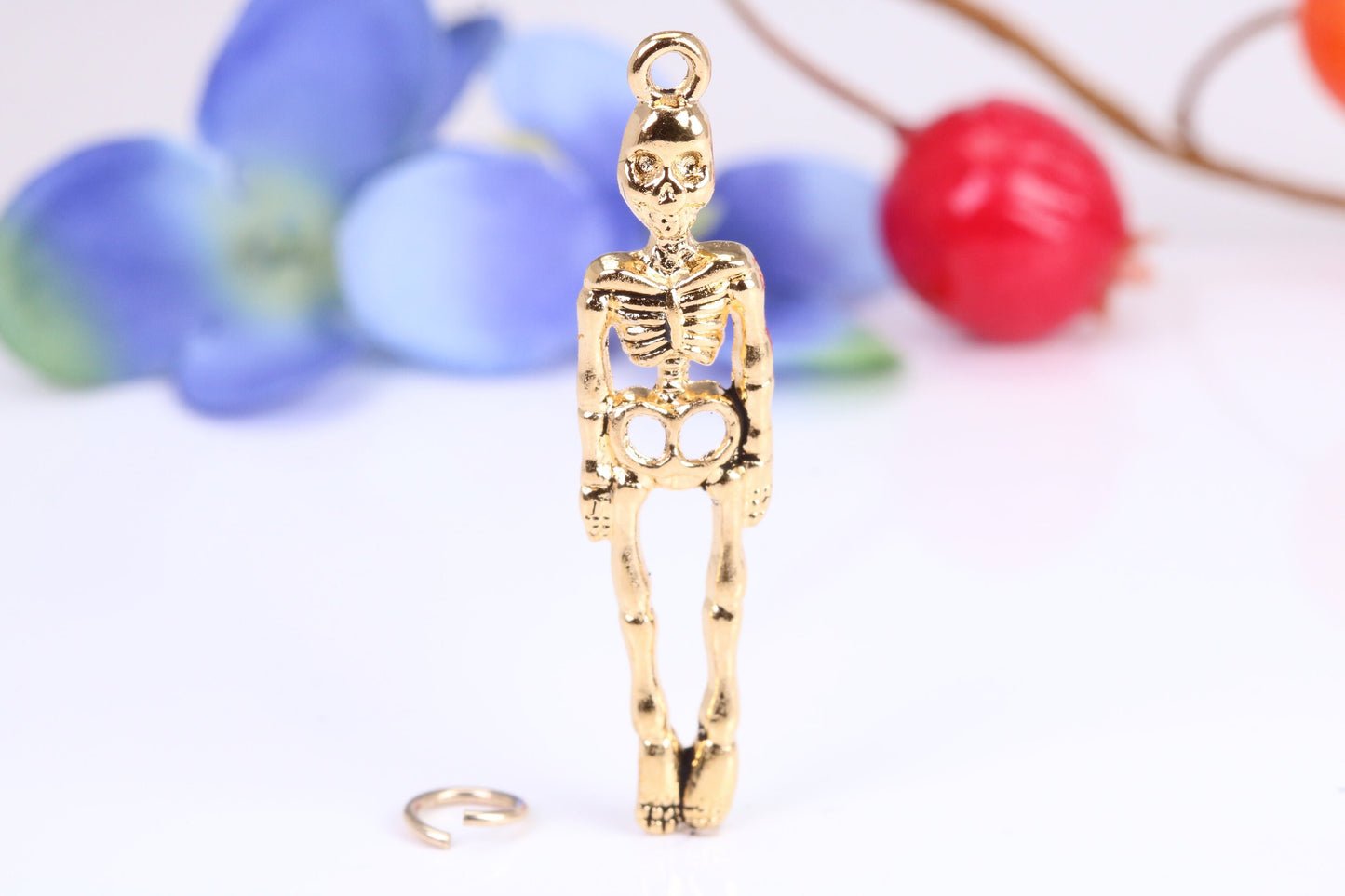 Skeleton Charm, Traditional Charm, Made from Solid Cast Yellow Gold, British Hallmarked