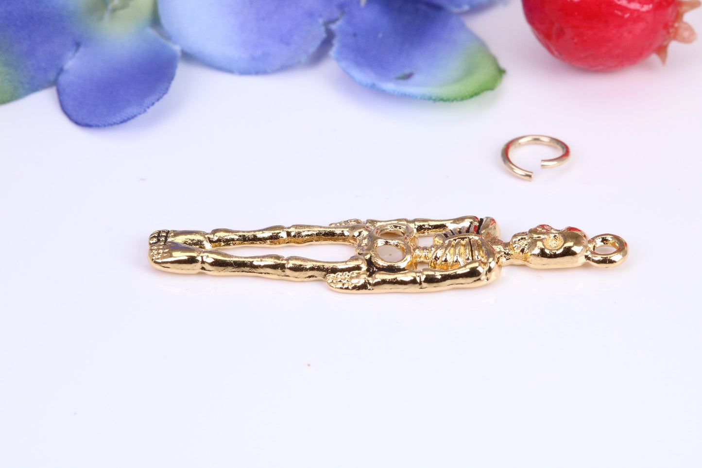 Skeleton Charm, Traditional Charm, Made from Solid Cast Yellow Gold, British Hallmarked