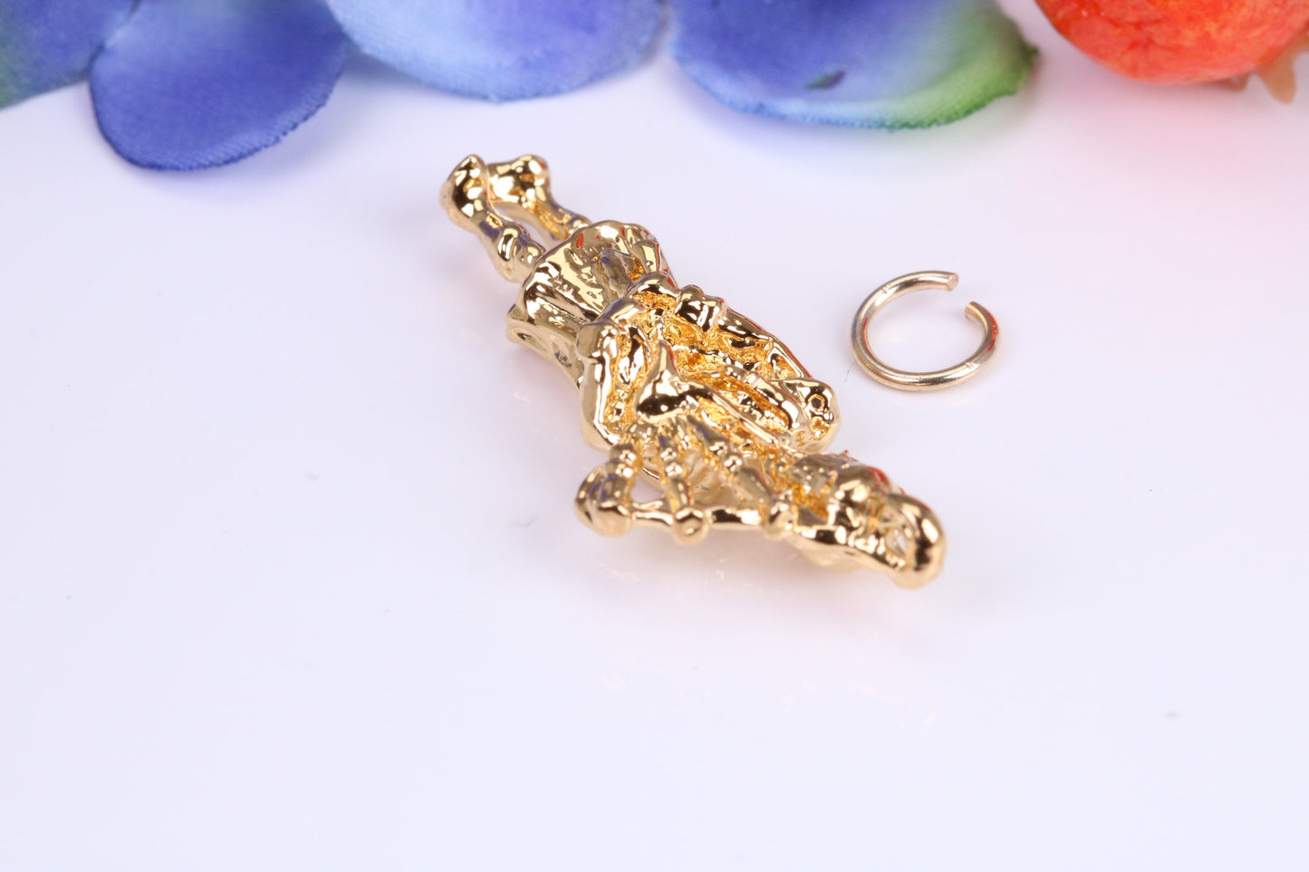 Scottish Bagpiper Charm, Traditional Charm, Made from Solid Cast Yellow Gold, British Hallmarked