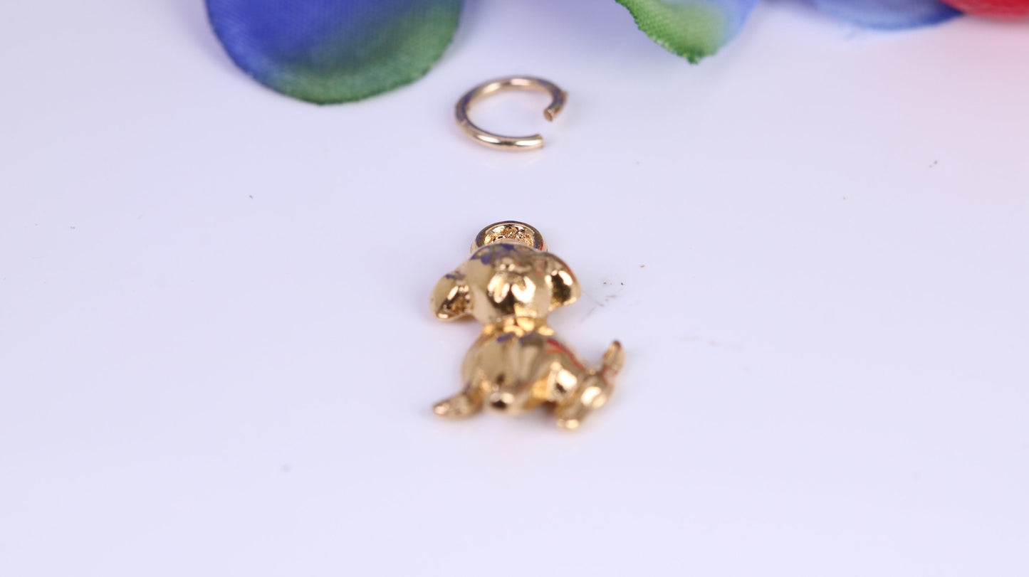 Dog Charm, Traditional Charm, Made from Solid Yellow Gold, British Hallmarked