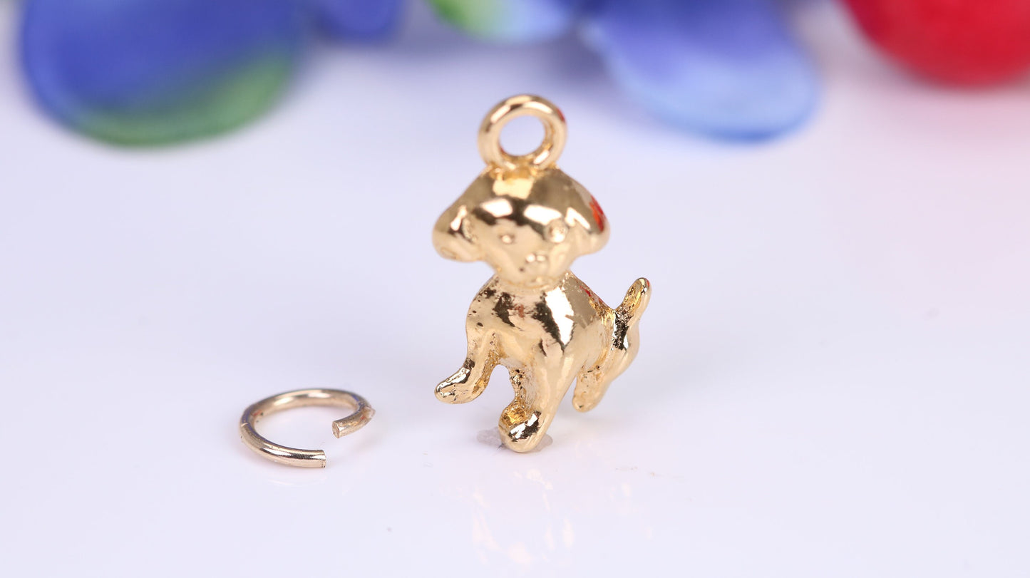 Dog Charm, Traditional Charm, Made from Solid Yellow Gold, British Hallmarked