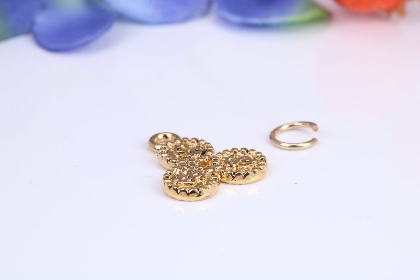 Casino Chips Charm, Traditional Charm, Made from Solid Cast Yellow Gold, British Hallmarked