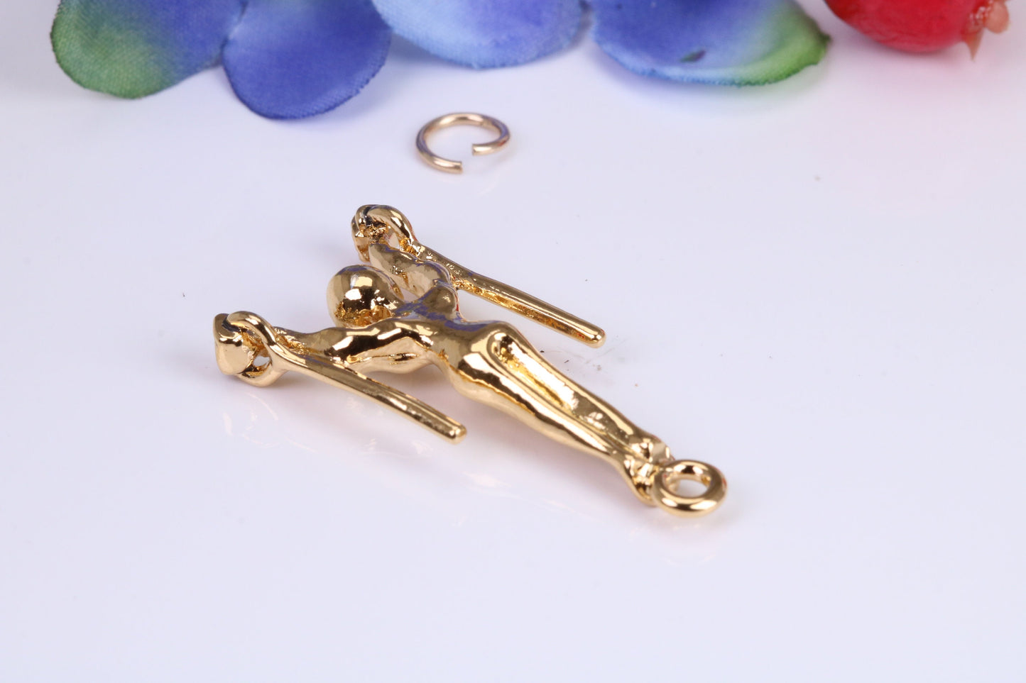 Gymnast Charm, Traditional Charm, Made from Solid Cast Yellow Gold, British Hallmarked
