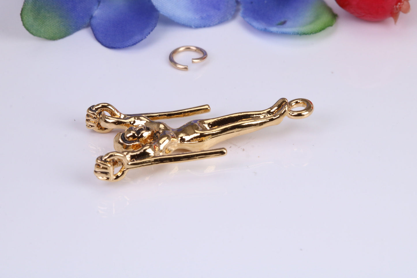 Gymnast Charm, Traditional Charm, Made from Solid Cast Yellow Gold, British Hallmarked