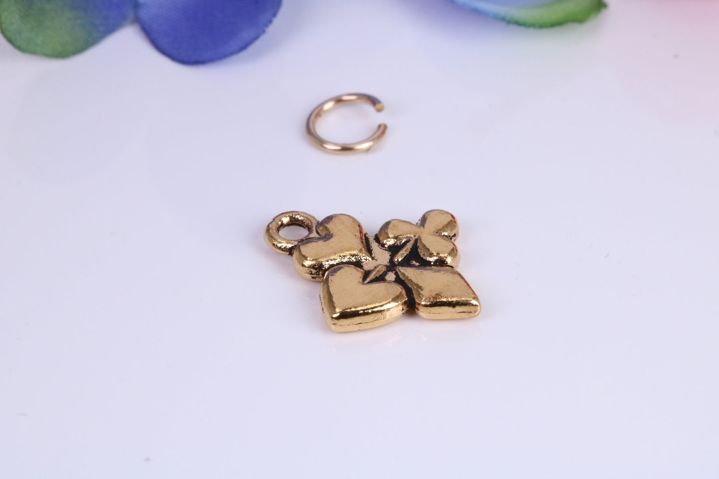Playing Cards Symbols Charm, Traditional Charm, Made from Solid Cast Yellow Gold, British Hallmarked