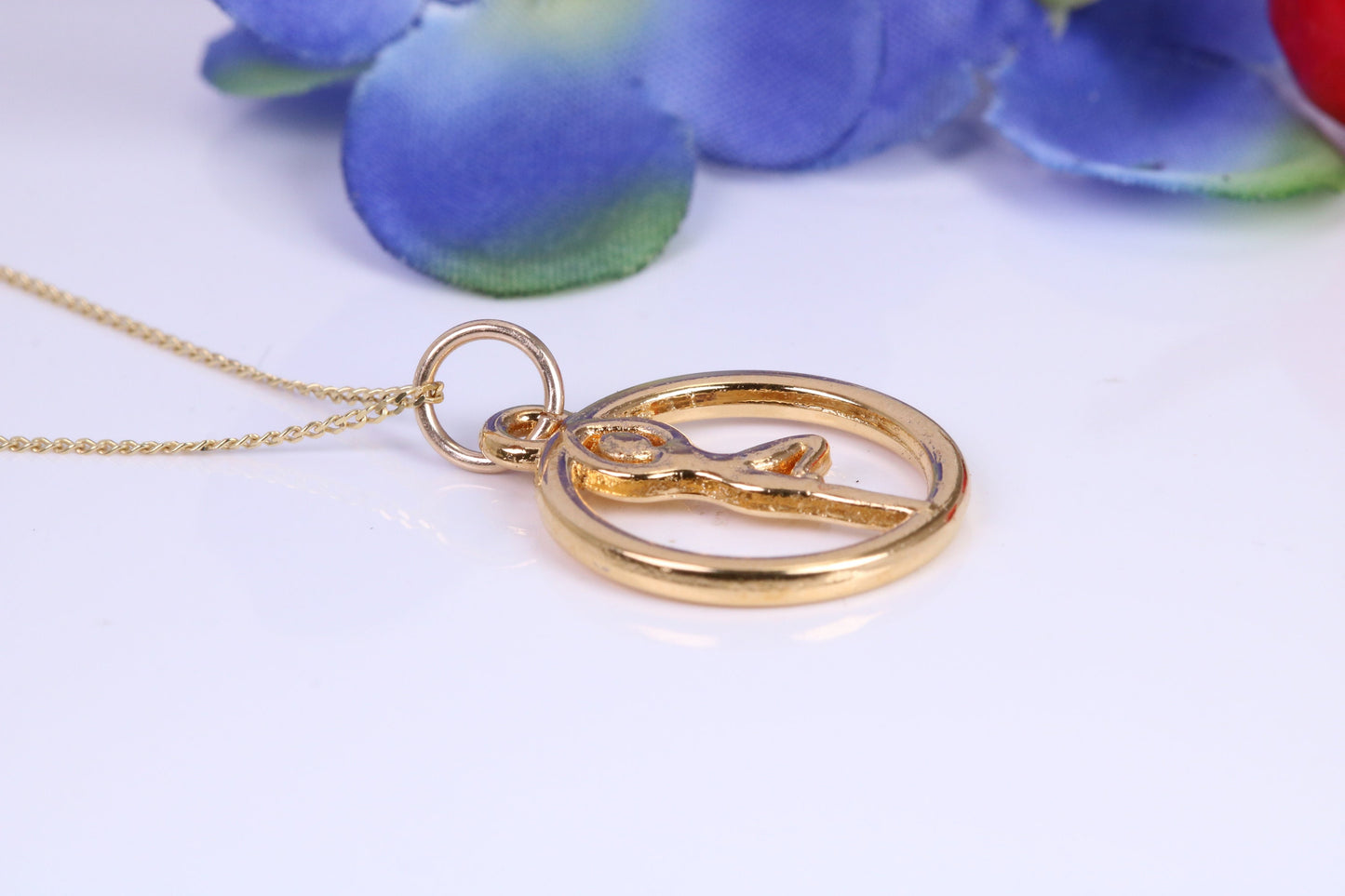 Gymnast Necklace, Made from Solid Yellow Gold with High Polished Finish, British Hallmarked