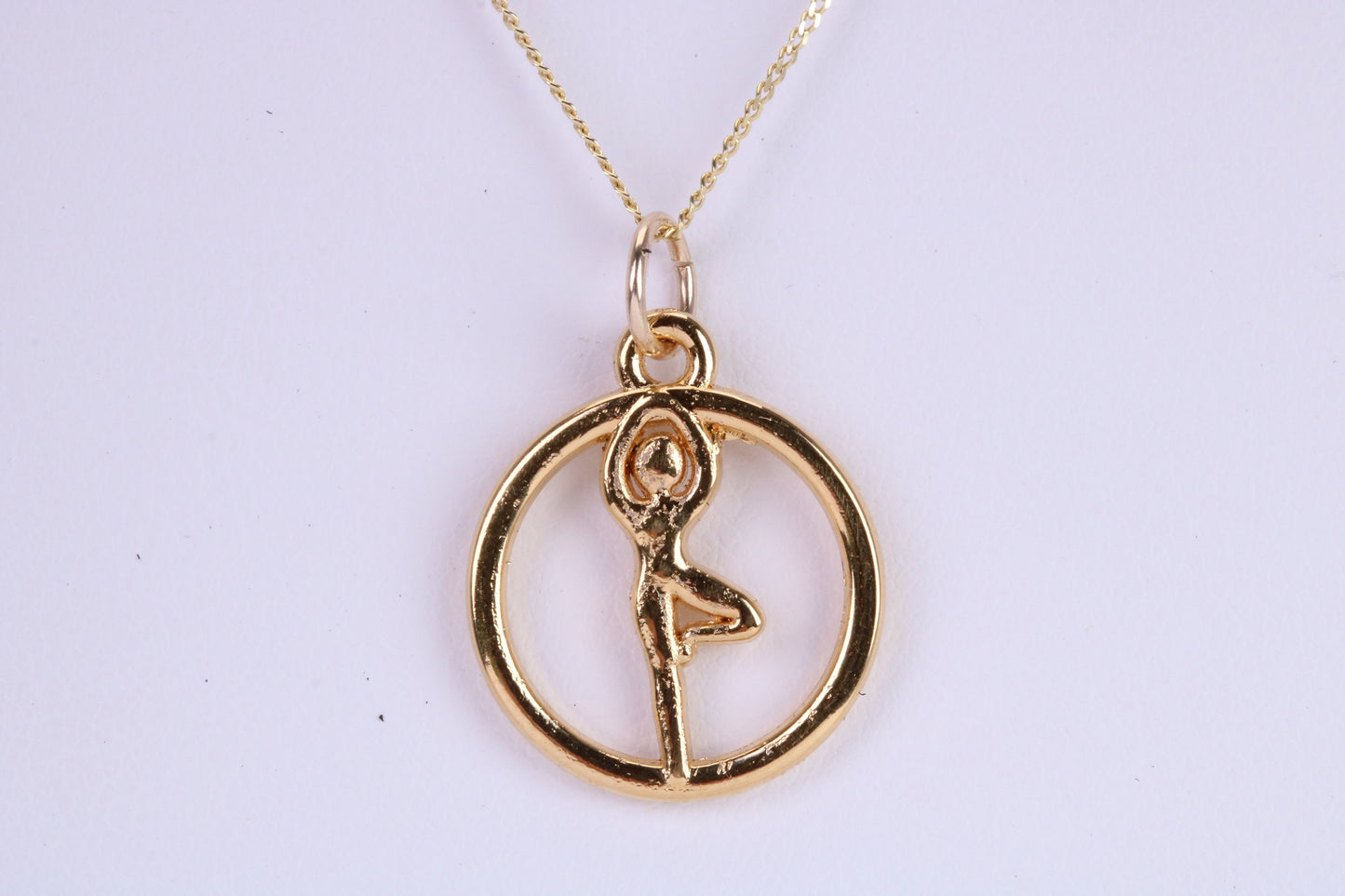 Gymnast Necklace, Made from Solid Yellow Gold with High Polished Finish, British Hallmarked