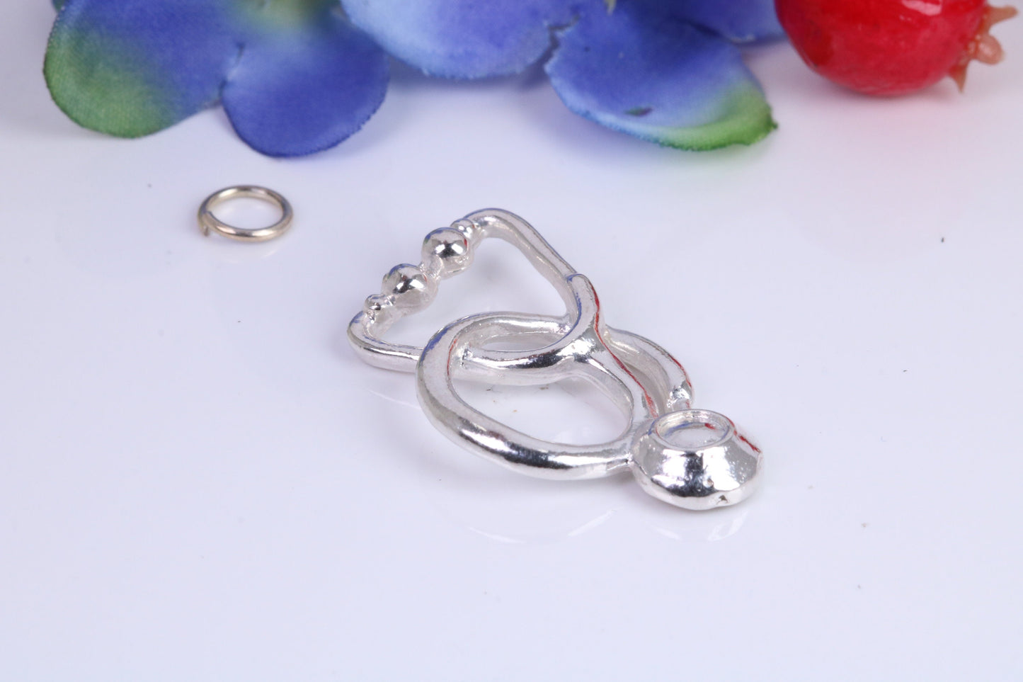 Stethoscope Charm, Traditional Charm, Made from Solid 925 Grade Sterling Silver, Complete with Attachment Link