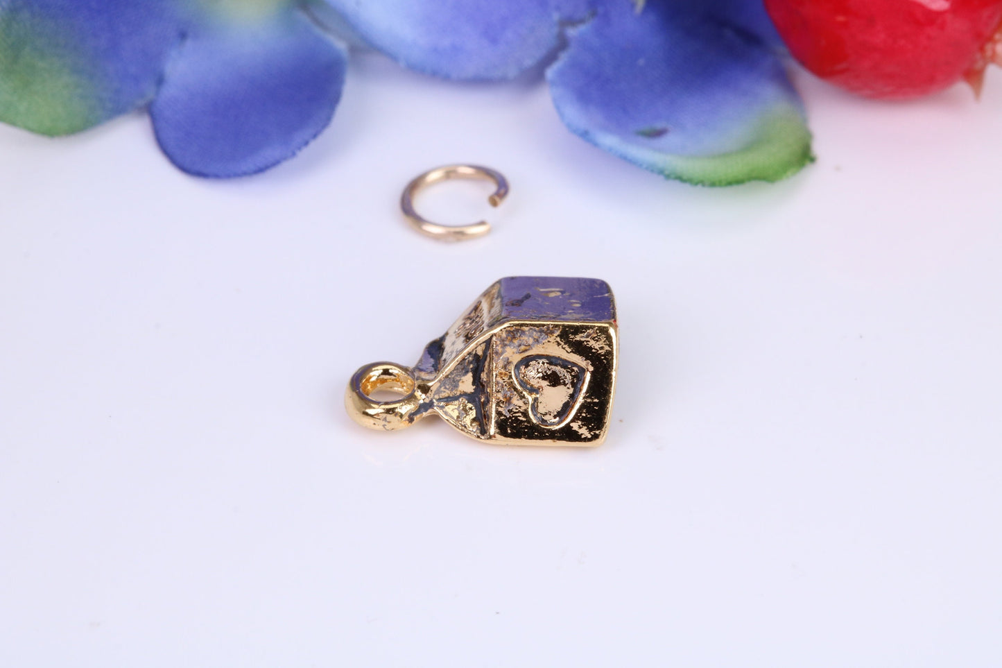 Milk Carton Charm, Traditional Charm, Made from Solid Cast Yellow Gold, British Hallmarked