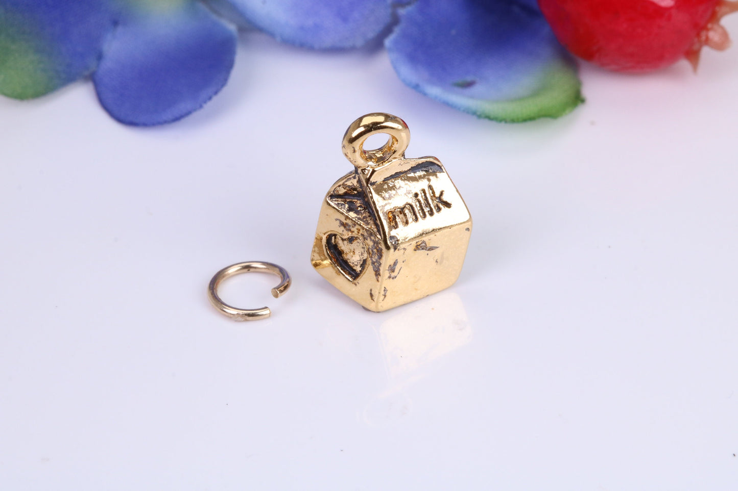 Milk Carton Charm, Traditional Charm, Made from Solid Cast Yellow Gold, British Hallmarked