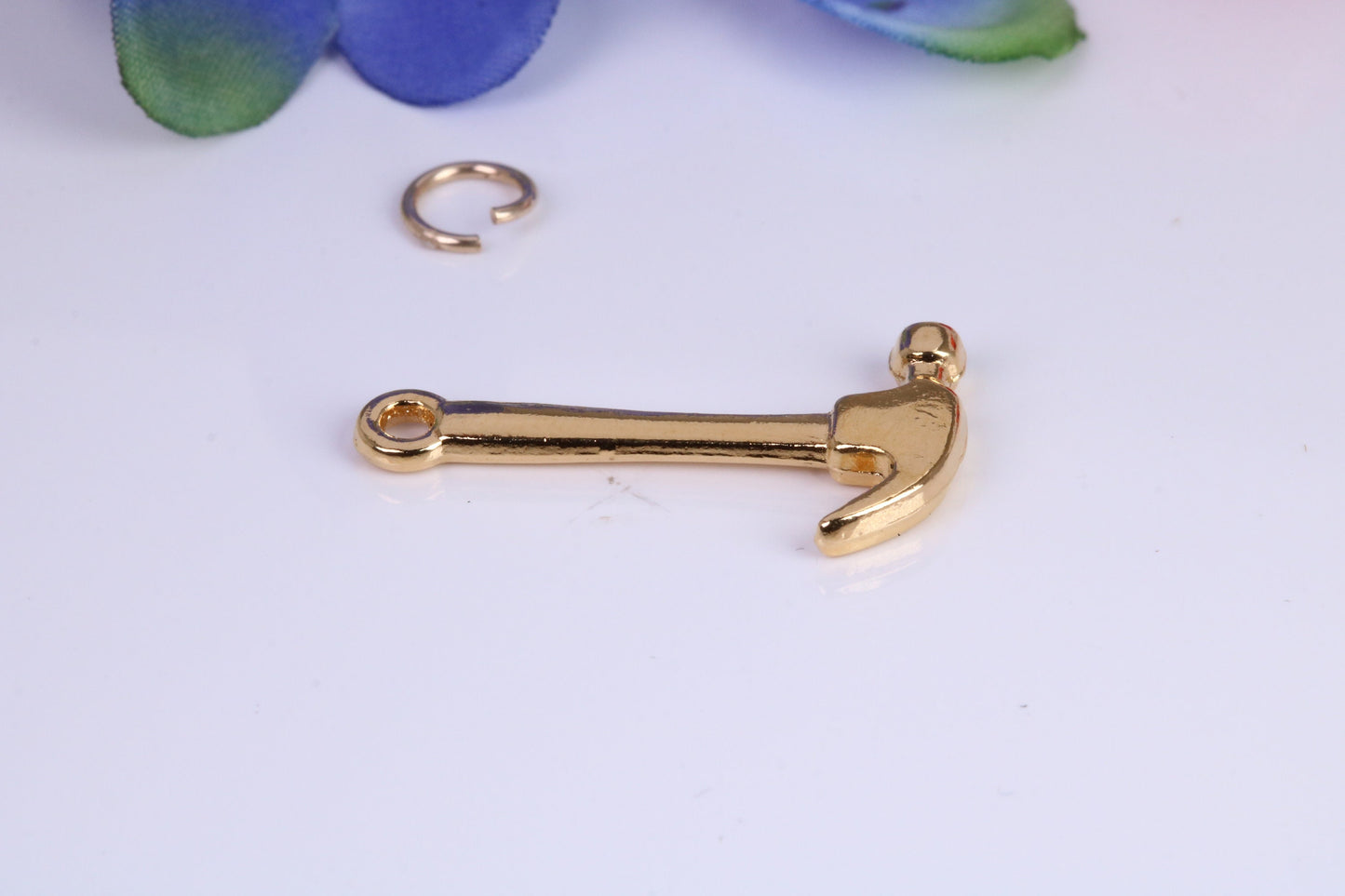 Hammer Charm, Traditional Charm, Made from Solid Cast Yellow Gold, British Hallmarked