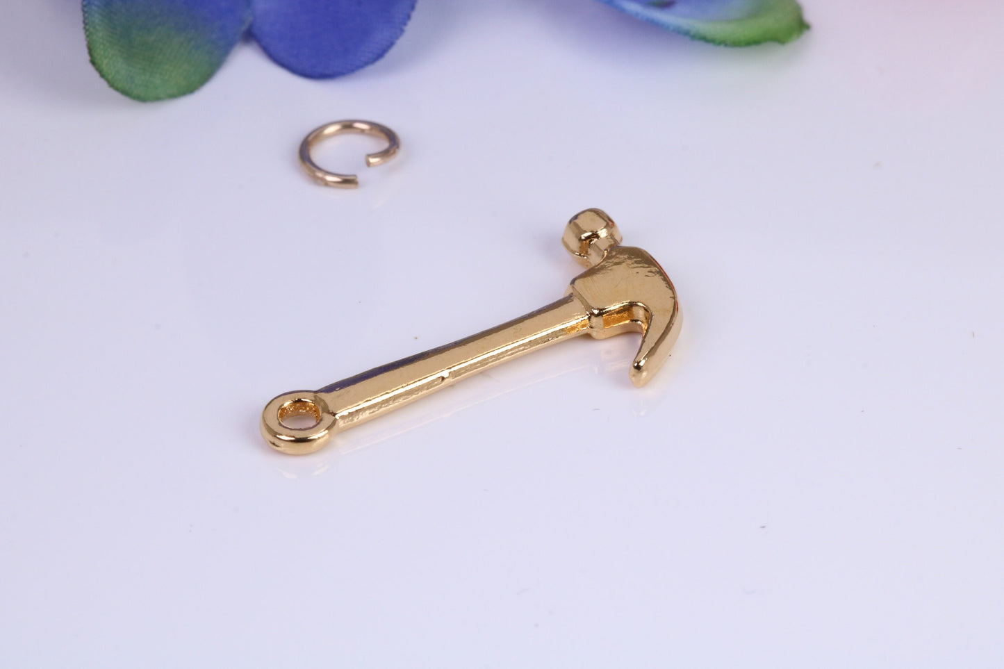 Hammer Charm, Traditional Charm, Made from Solid Cast Yellow Gold, British Hallmarked