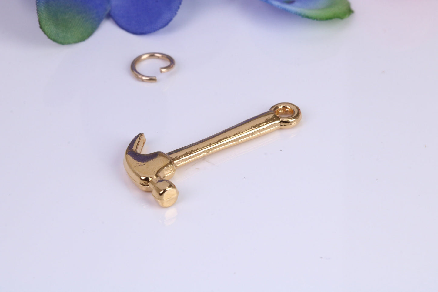 Hammer Charm, Traditional Charm, Made from Solid Cast Yellow Gold, British Hallmarked