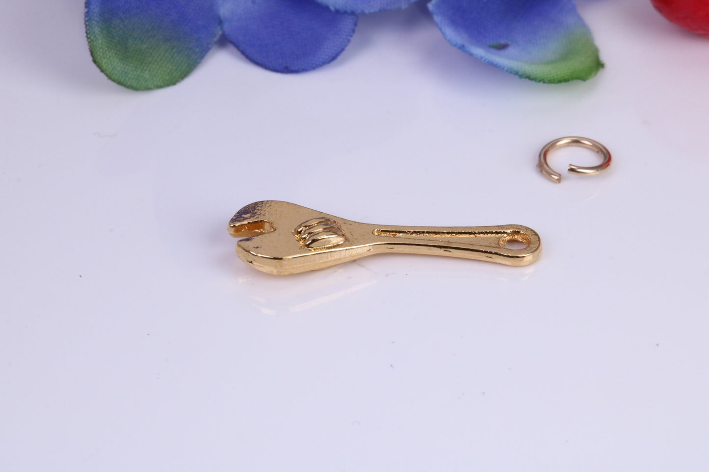 Spanner Charm, Traditional Charm, Made from Solid Cast Yellow Gold, British Hallmarked